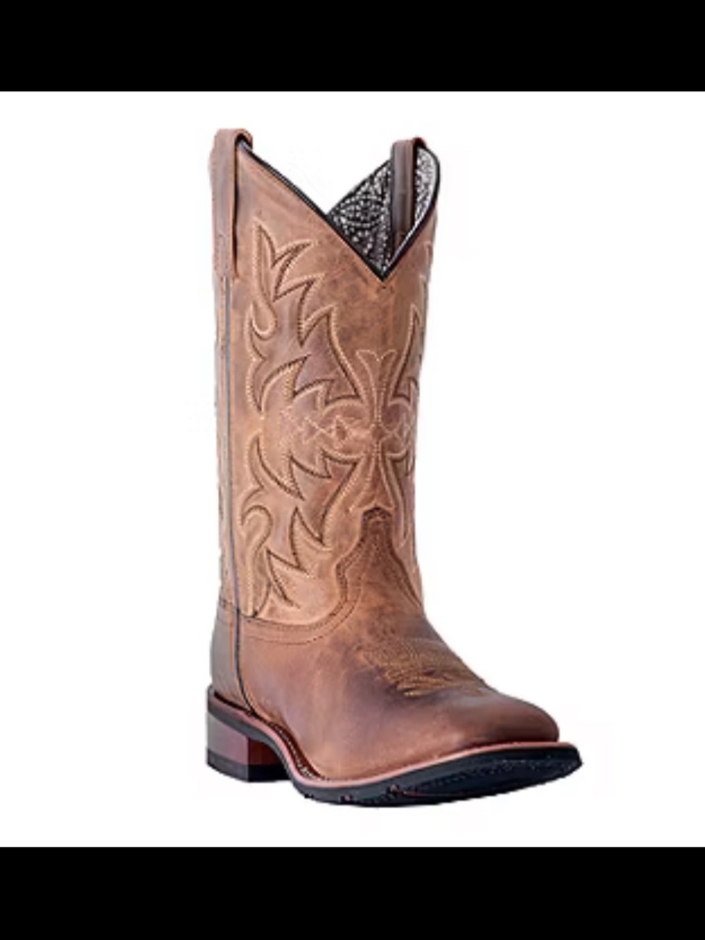 Laredo Brown Learher Embroidered Women's Western Cowboy Boot